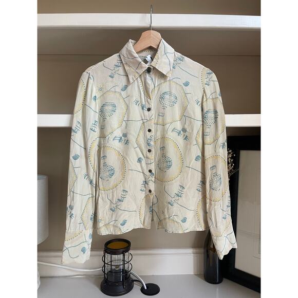 Due Per Due Vintage Silk Button Down Blouse – Size 4 - Picture 1 of 6